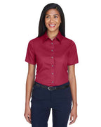 Camisa de sarga de manga corta Easy Blend™ para mujer con quitamanchas