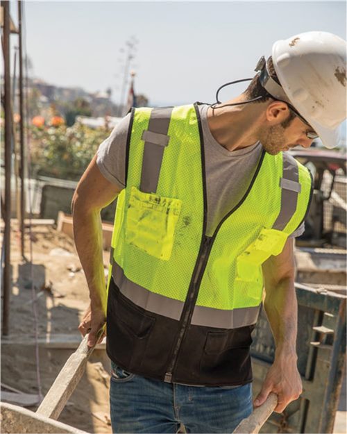 Unisex Black Bottom Mesh Class 2 Vest