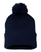 12" Pom-Pom Cuffed Beanie