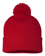 12" Pom-Pom Cuffed Beanie
