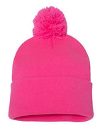 12" Pom-Pom Cuffed Beanie