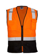 Unisex Black Bottom Mesh Class 2 Vest