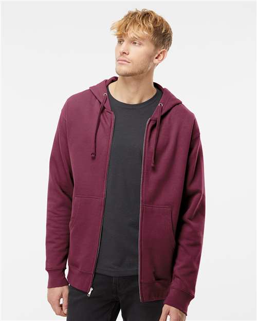 Unisex Midweight Full-Zip Hooded Sweatshirt