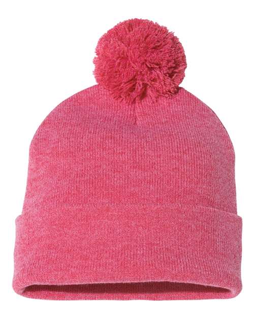 Gorro con pompón de 12" y puño vuelto