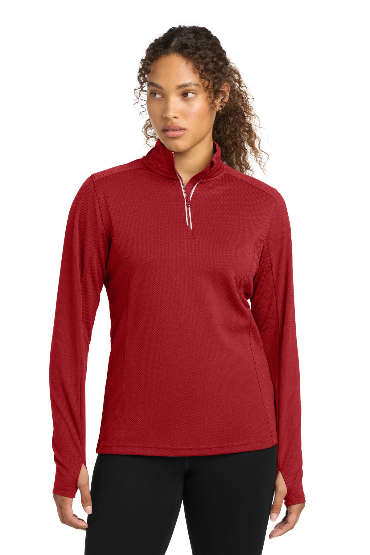 Sport-Tek ®  Women's Sport-Wick ®  Textured 1/4-Zip Pullover.  LST860