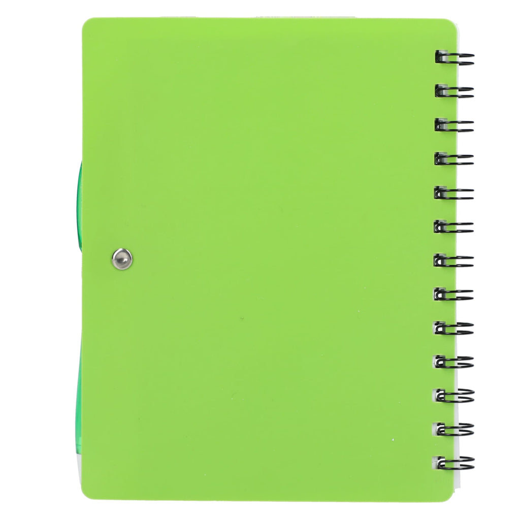 5" x 7" Recycled Dual Pocket Spiral Notebook w Pen